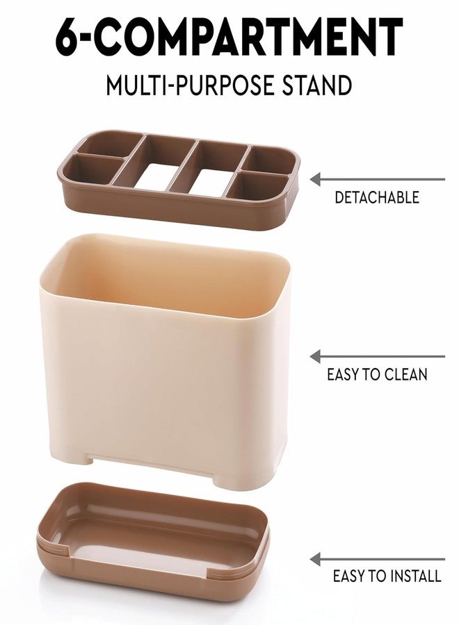 OLMARTT KITCHENWARE 6-Compartment Multi-Purpose Kitchen Organizer - Versatile Toothbrush Storage Caddy Detachable top & bottem (Sky Blue) - Image 5
